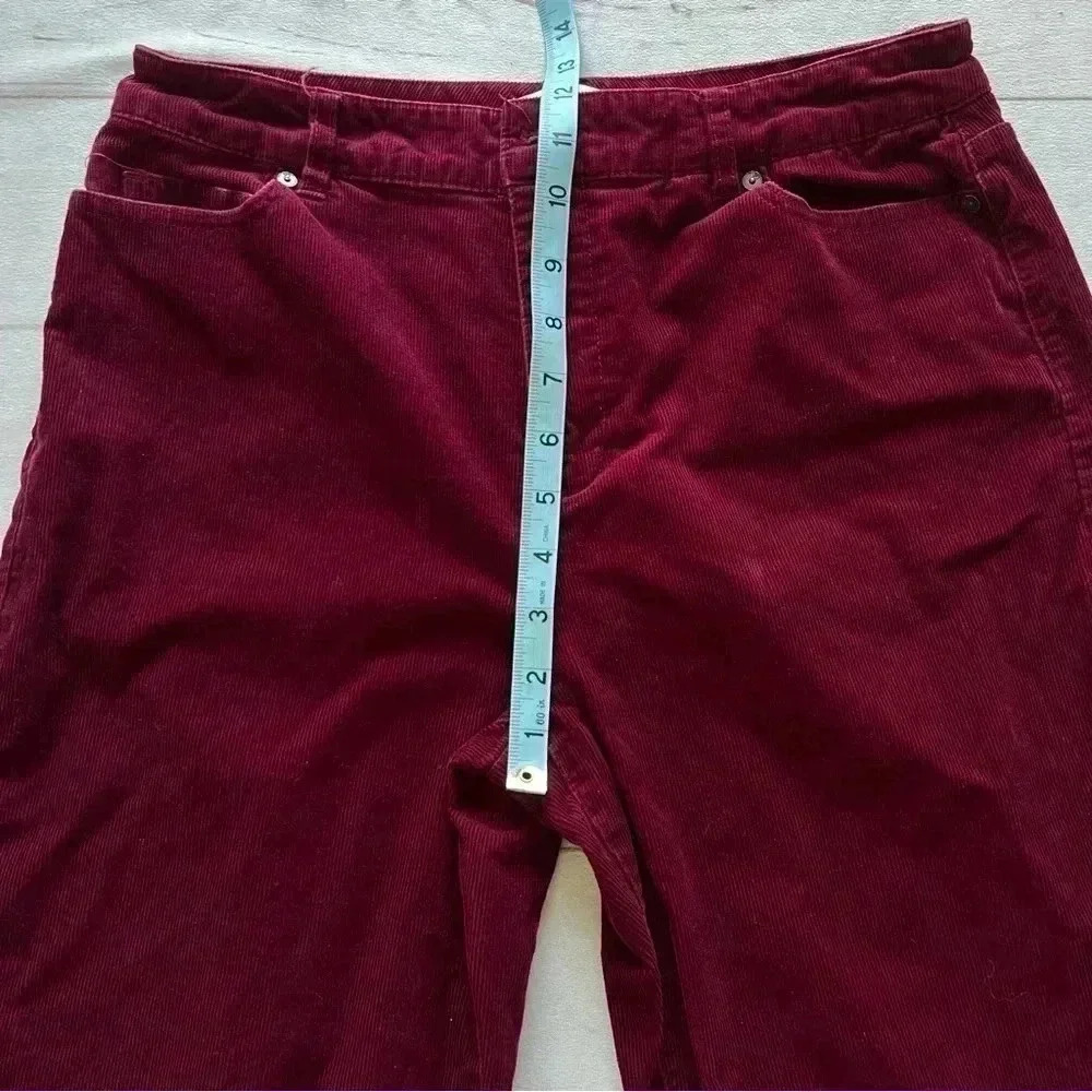 Coldwater Creek Womens burgundy red corduroy pants Size 8 - Picture 10 of 12